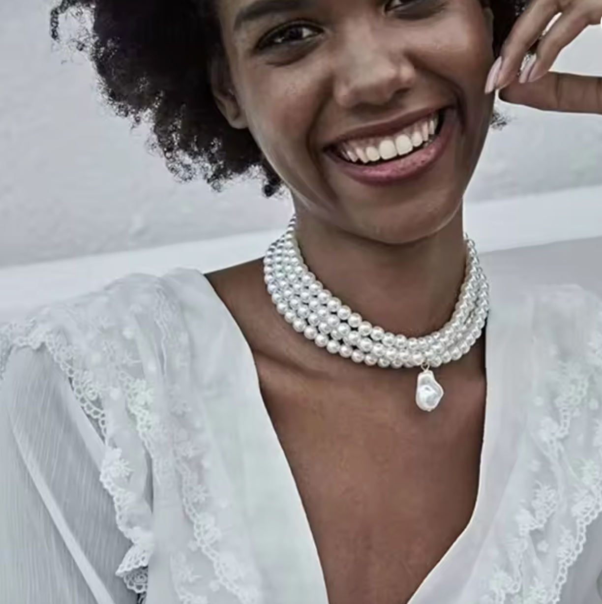 Layered Baroque Pearl Choker Necklace for Women