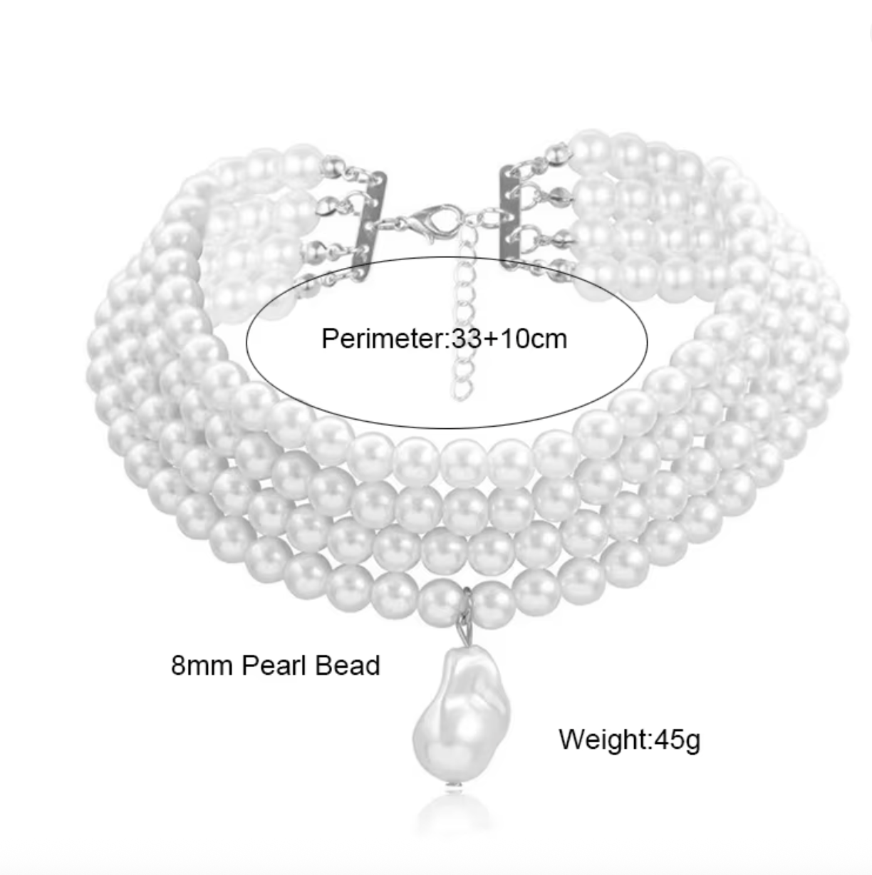 Layered Baroque Pearl Choker Necklace for Women