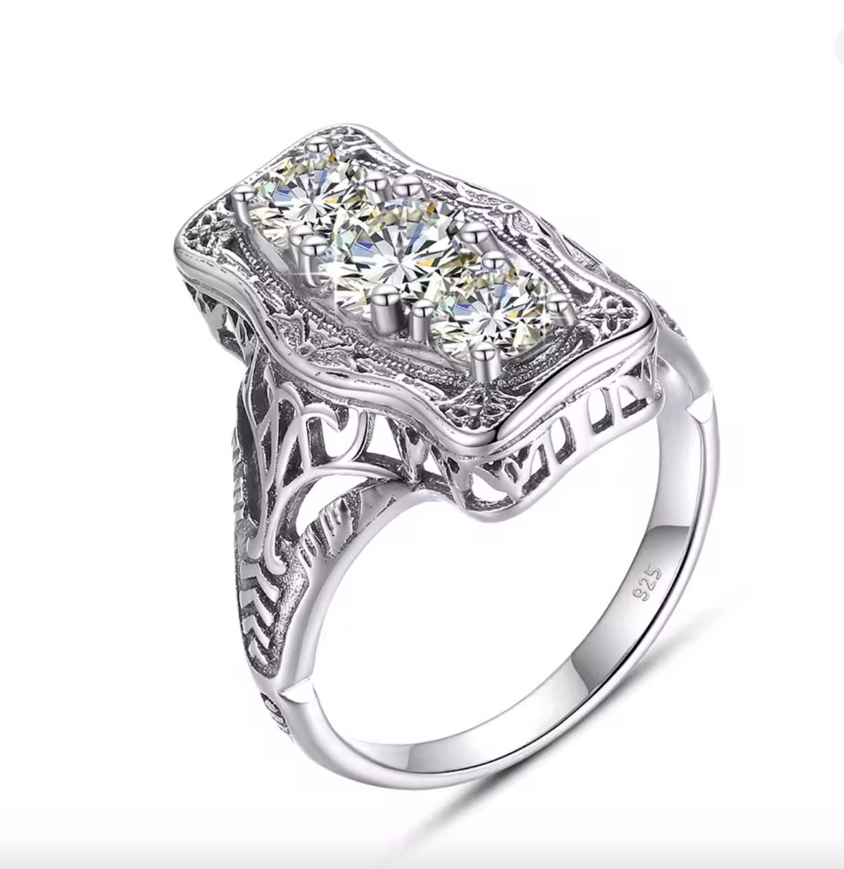 3-Stone Moissanite Ring