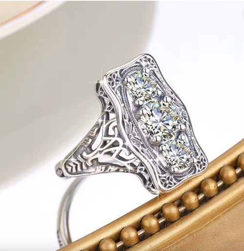 3-Stone Moissanite Ring